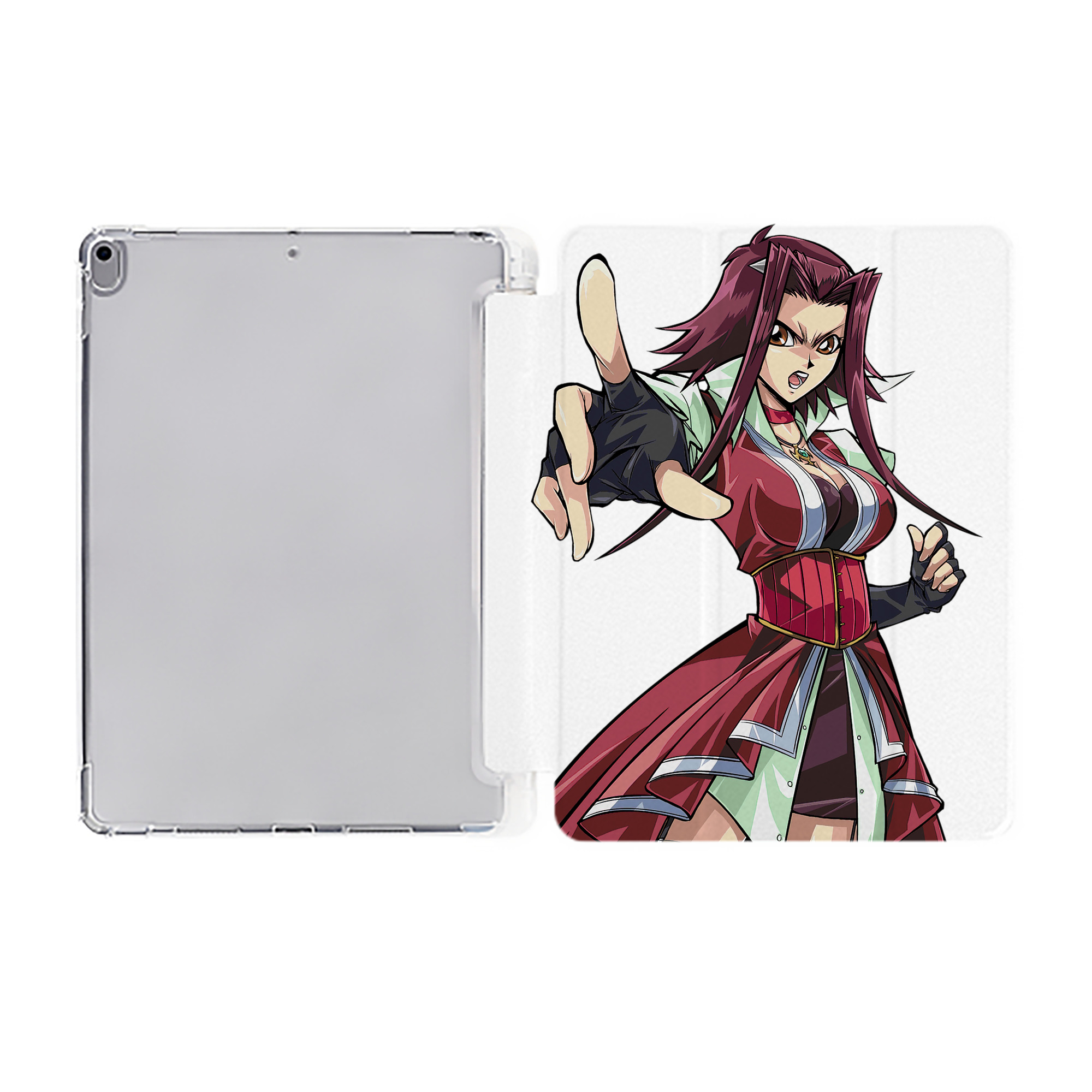 （画像用） 遊☆戯☆王 Yu-Gi-Oh! IPad ケース ペン収納付き 三つ折りスタンド PUレザー×シリコン 対応機種9.5/10.5/10.9インチ